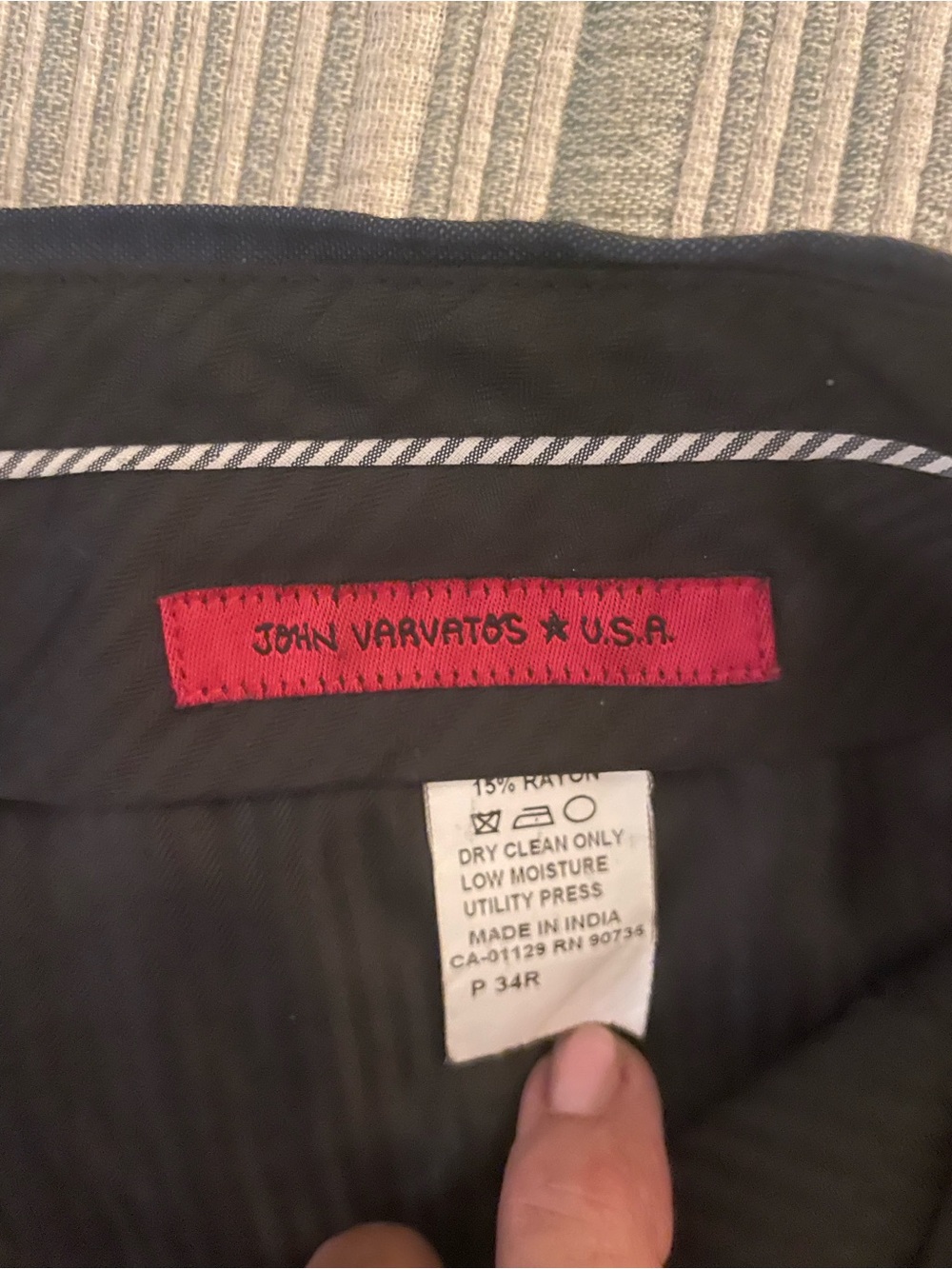 John Varvatos Black Pants with Red Label